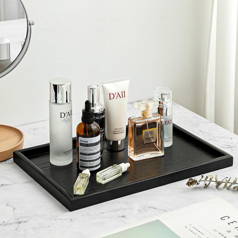 Черный поднос, прямоугольный поднос для чая из цельного дерева, тарелка для японского ресторана, тарелка для последнего блюда, винтажная деревянная тарелка, поднос для чайного сервиза