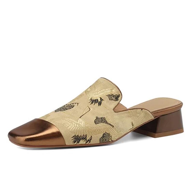 Модные женские тапочки с квадратным носком, весенние туфли на среднем каблуке, модные туфли-слингбэки, ретро-элегантные женские туфли-лодочки, тренд 2025, нарядные уютные женские туфли