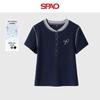Женская ретро-футболка SPAO с контрастной полупуговицей