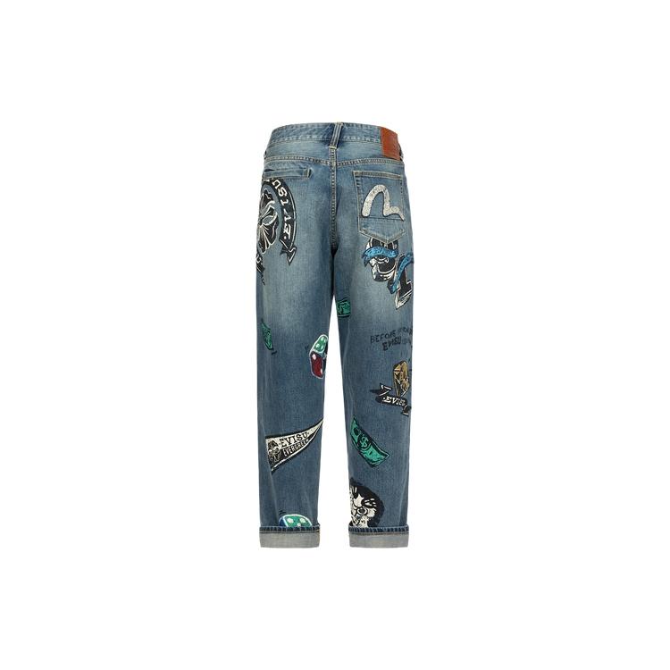 EVISU Jeans Men's Denim Blue Moderate Straight Fit Pants 2ESHTM4JE1091RXDN