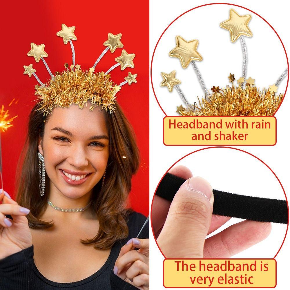 Gold Silver Happy New Year Headband Glitter Party Photo Props  Party Supplies