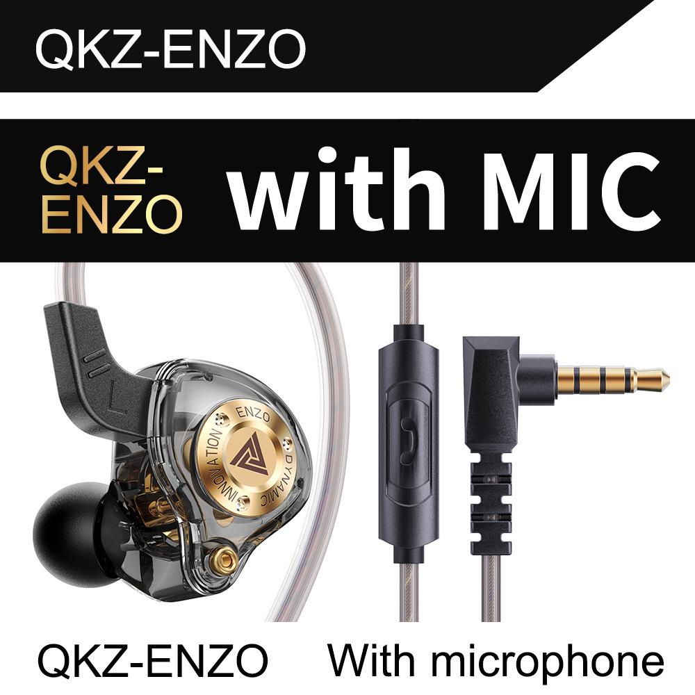 QKZ Super Bass Wired Earphones ENZO Headset 3.5MM In-Ear Earbuds With HD Microphoen Noise Cancel Headphone Cable Control