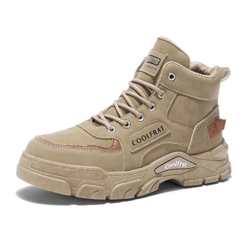 Осенняя мужская обувь, новые высокие ботинки Martin, мужская мода, универсальная обувь на платформе, повседневные короткие ботинки, обувь для страхования труда, мужская обувь