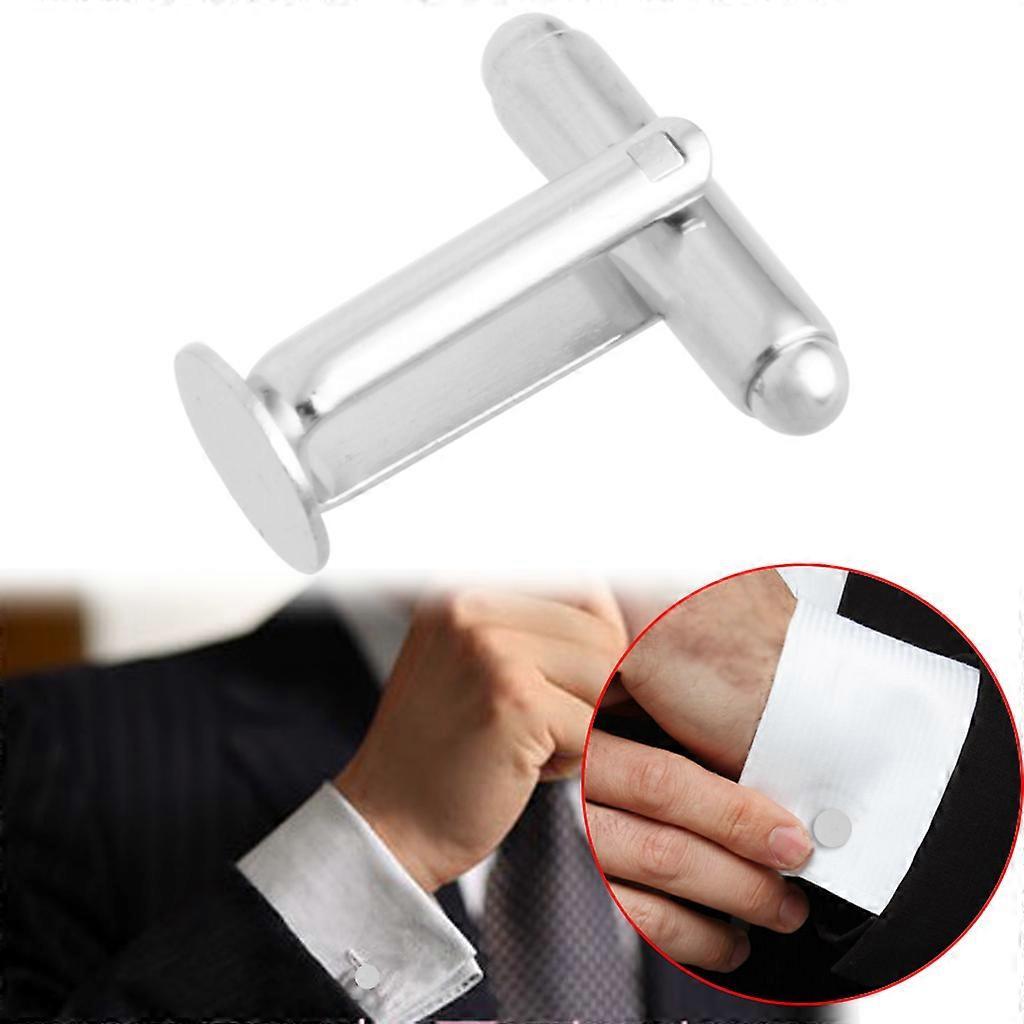 Piercing Classic 10 Pcs Men's Cufflinks Cuff Link Silver Tone Backs Blanks 0.31"
