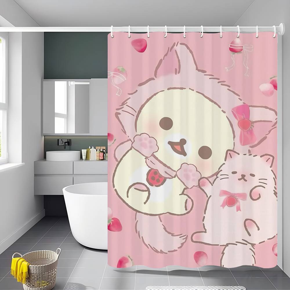 Классика R-Rilakkuma-A 1 шт. Занавеска для душа Полиэстер Водонепроницаемая занавеска для душа Перегородка для ванной комнаты Декоративный аксессуар