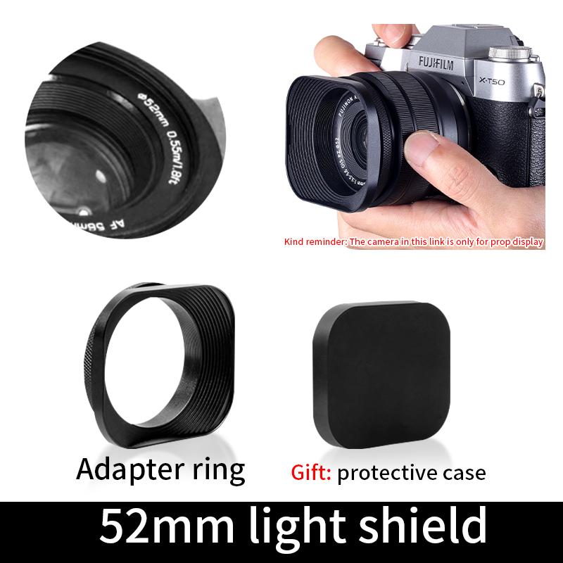 Металлический квадратный бленда для объектива камеры Совместим для Nikon16-50 Canon Sony Fuji15-45/35f2 Универсальный фотоаксессуар 52/43/46/39мм