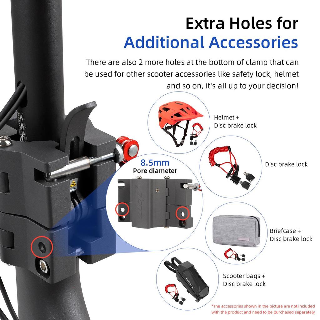 Grey Electric Scooter Folding Clamp Aluminum Upright Bar Sturdy Lock Parts Tightening Clamp Fittings for Xiaomi M365 Pro Pro2 1S MI3 Lite Series