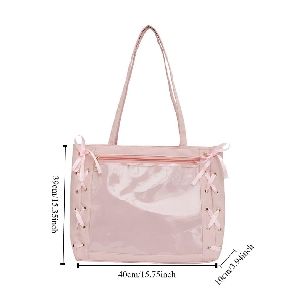 Single Badge Itabag Transparent Pocket Lace-up Shoulder Bag Creative Simple Itabag Fans Supplies