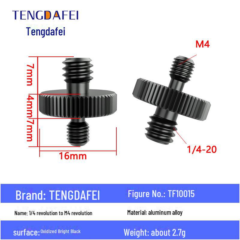Адаптер для штатива с креплением на стойку для освещения и поворота камеры с резьбой 1/4" на 3/8" на M4/M5/M6/M8