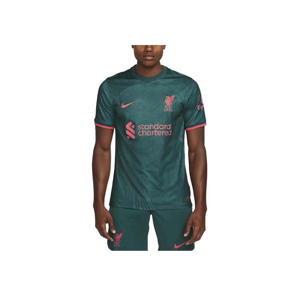 Nike Футболка мужская с коротким рукавом и круглым вырезом Liverpool FC 2022/23 Stadium Logo Print, зеленая DM1835-377