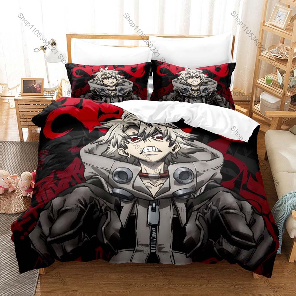 Street Graffiti Art Gachiakuta Chibi Characters Cleaners Battle Scene Anime Merch 3PCS Bedding Duvet Cover + 2 Pillowcases