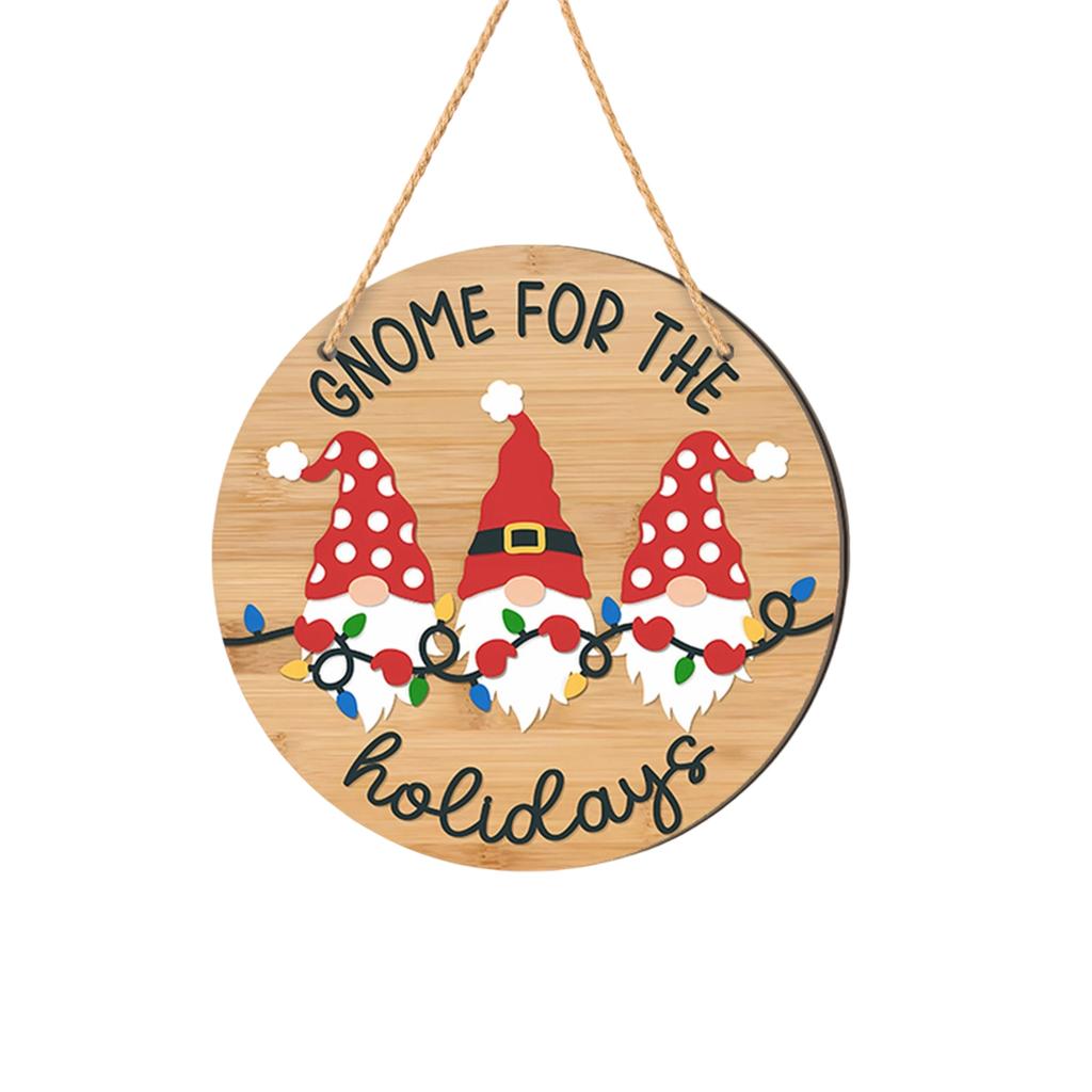 Christmas Christmas Tree Welcome Sign 2D Flat Wooden Holiday Party Hanging Sign Ornaments