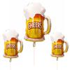 3 шт. фольгированных шаров, пивные кружки, гелиевые фольгированные шары для дня рождения, свадьбы, Хэллоуина, Рождества