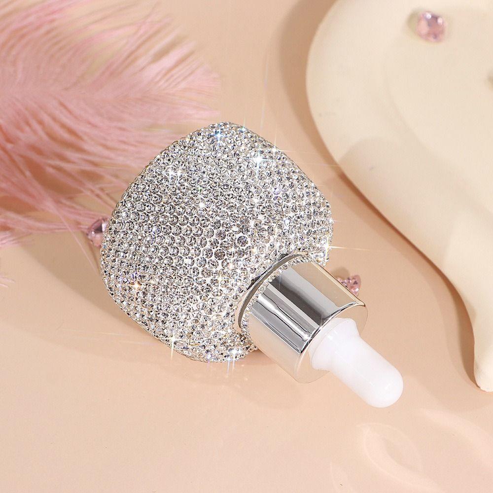 Leakproof Glass Dropper Bottles Rhinestone Inlaid Perfume Container Travel