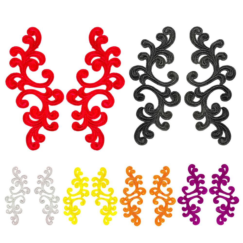 Multi-color Embroidery Lace Hollow Out Fabric Flower Patch Cloth Lace Applique Patch Iron-on Flower Piece DIY Lace Accessories
