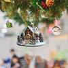 1 шт/5 шт новый акриловый плоский 2D рождественский домик цветочный рождественская елка подвеска украшение для дома подвеска для зеркала заднего вида автомобиля брелок подвеска