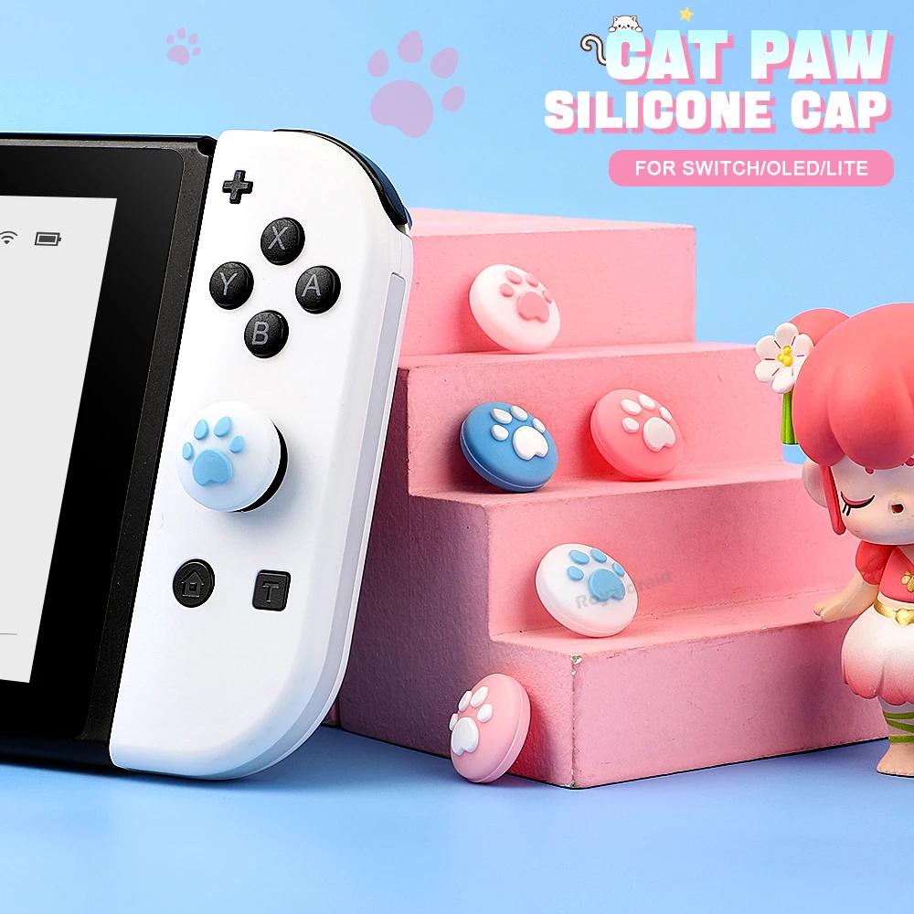 4 шт./компл. милый кошачий коготь мягкий силиконовый чехол для джойстика защитный чехол для NS Switch OLED NS Lite Joycons чехол