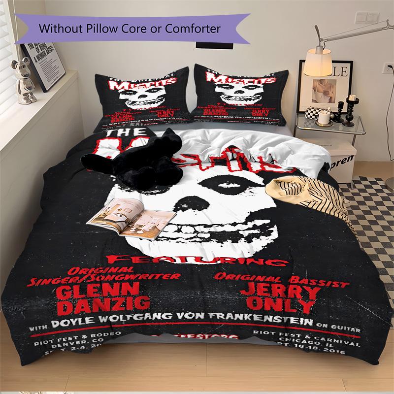 Misfits Concert Poster Print 3Pcs Bedding Setduvet Cover With 2 Bedropillowcase Home Birthday Gift