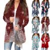 Женский кардиган с принтом, длинный рукав спереди, кардиган, легкая модная повседневная куртка