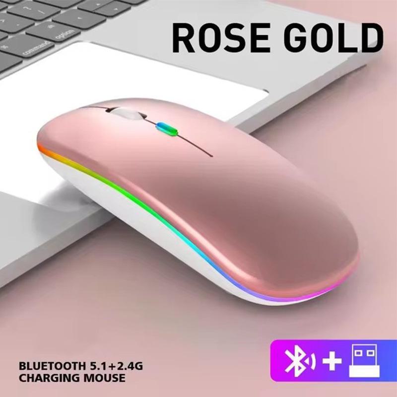 Rechargeable Dual-Mode Bluetooth & 2.4G Wireless Luminous Mouse for Desktop and Laptop.