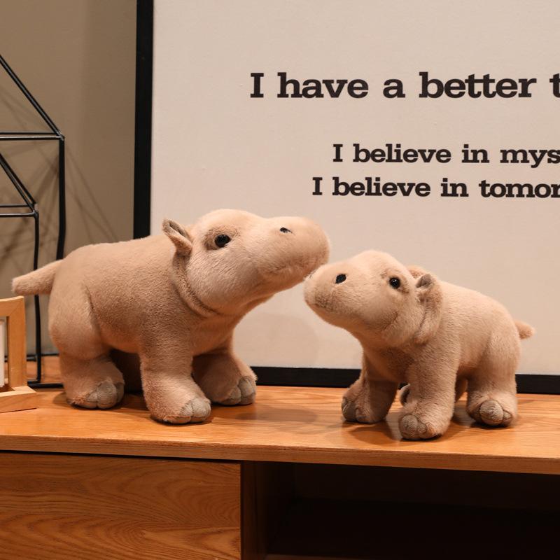 Мультяшная реалистичная кукла-бегемот Плюшевая игрушка Маленький бегемот Детская компаньон Успокаивающая тряпичная кукла Подарок на день рождения