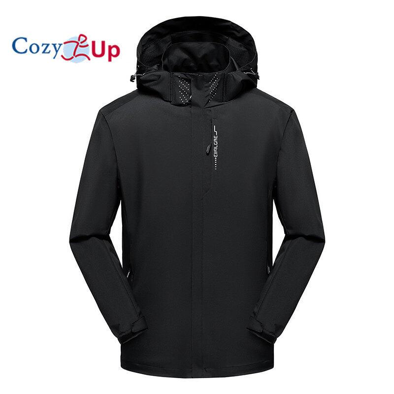Cozy Up Men's Waterproof Hiking Jacket Large Size Windproof Windbreaker Camping Hunting Running Trekking Fishing Coat Men Outdoor