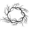Halloween Wreath Black Twig Garland Fake Branch Decor Artificial Door Wreath Hanging Nament Front Door Garlands Festive Party