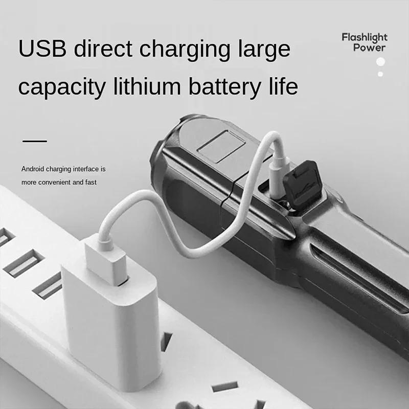 Мощный светодиодный фонарик, перезаряжаемый через USB, водонепроницаемый, с зумом, для рыбалки, охоты, кемпинга, тактический фонарик с высоким световым потоком, светодиодный фонарь
