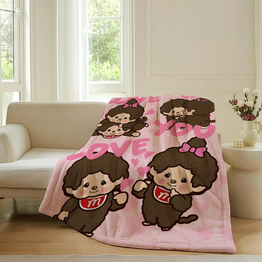 Cartoon Blanket Warm Soft Suitable For Bedroom Sofa Bed Living Room Office Travel M-Monchhichis-S Kawaii Camping Gifts