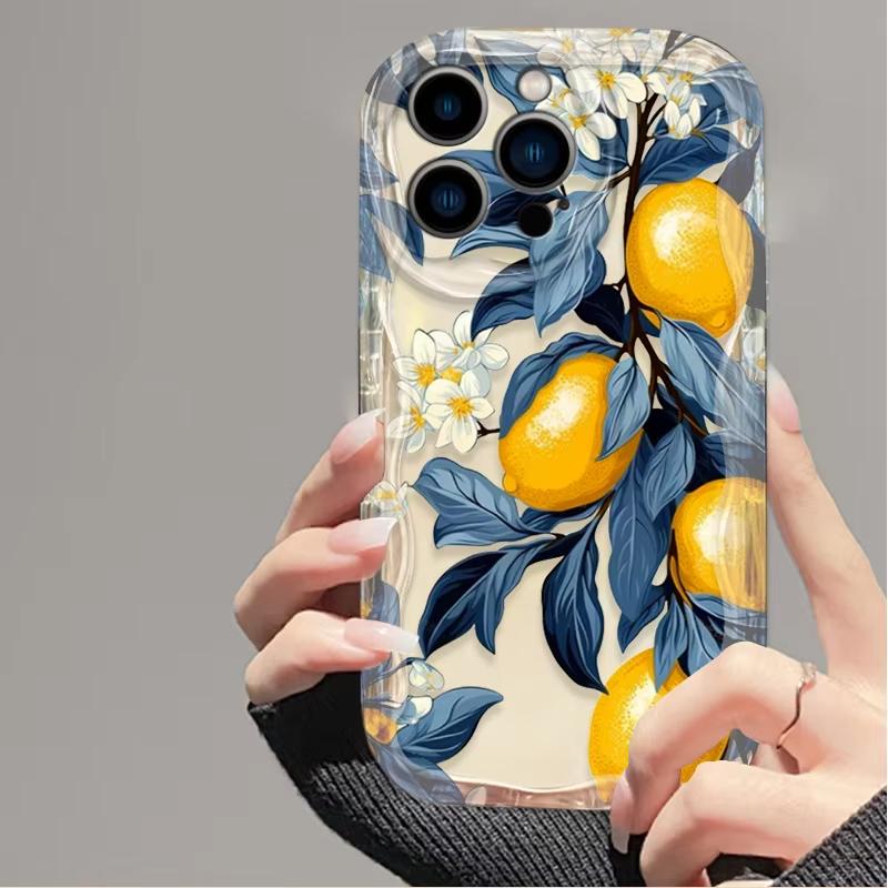 Летний Фруктовый Лимонный Цветок 3D Прозрачный Чехол Для iPhone 16 16E 15 14 13 12 11 Pro Max X XS X S Max XR SE 2020 7 8 Силиконовый Чехол