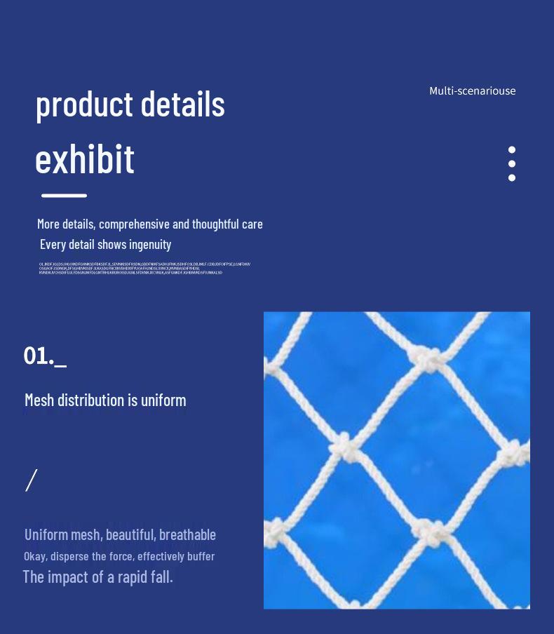 Нейлоновая страховочная сетка для лестницы и балкона - Стальная конструкция для предотвращения падений и защита от кошек