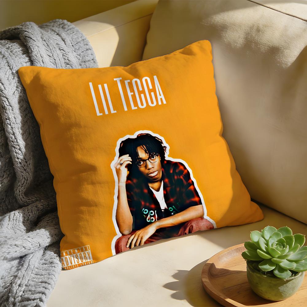 LLil Tecca Album Cover Art Cushion Cover Washed Linen Soft Breathable Decorative Case For Sofa Home Pillow Cover