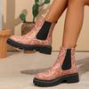 Autumn and Winter Footwear Plus Size Thick Soles with Round Heads Comfortable Printed Women's Boots and Shoes.