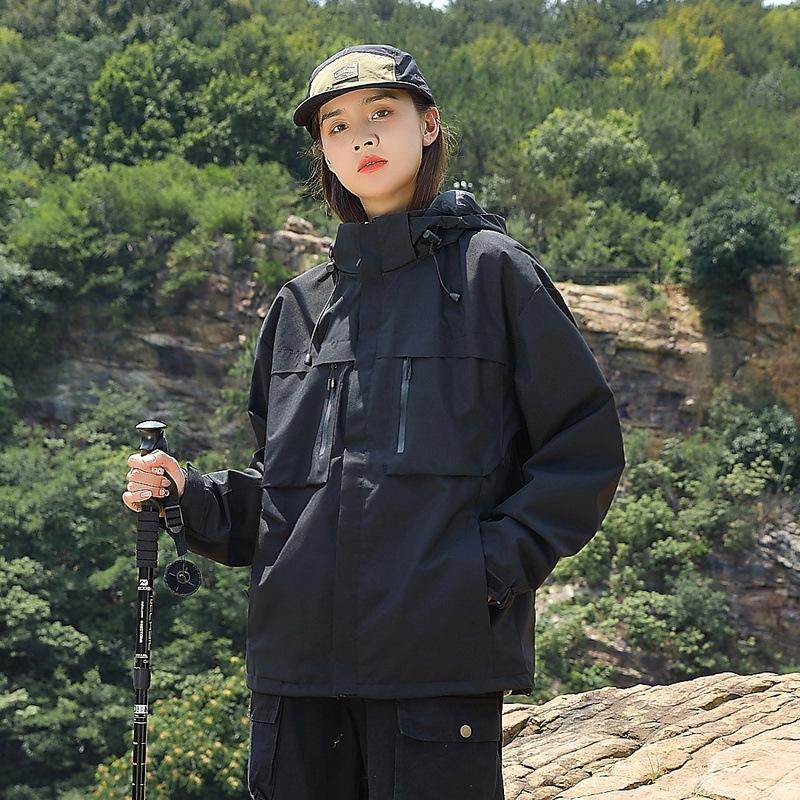 Осенняя пара цветная куртка тонкая одинарная тренчкот-плащ свободная ветрозащитная и водонепроницаемая для улицы