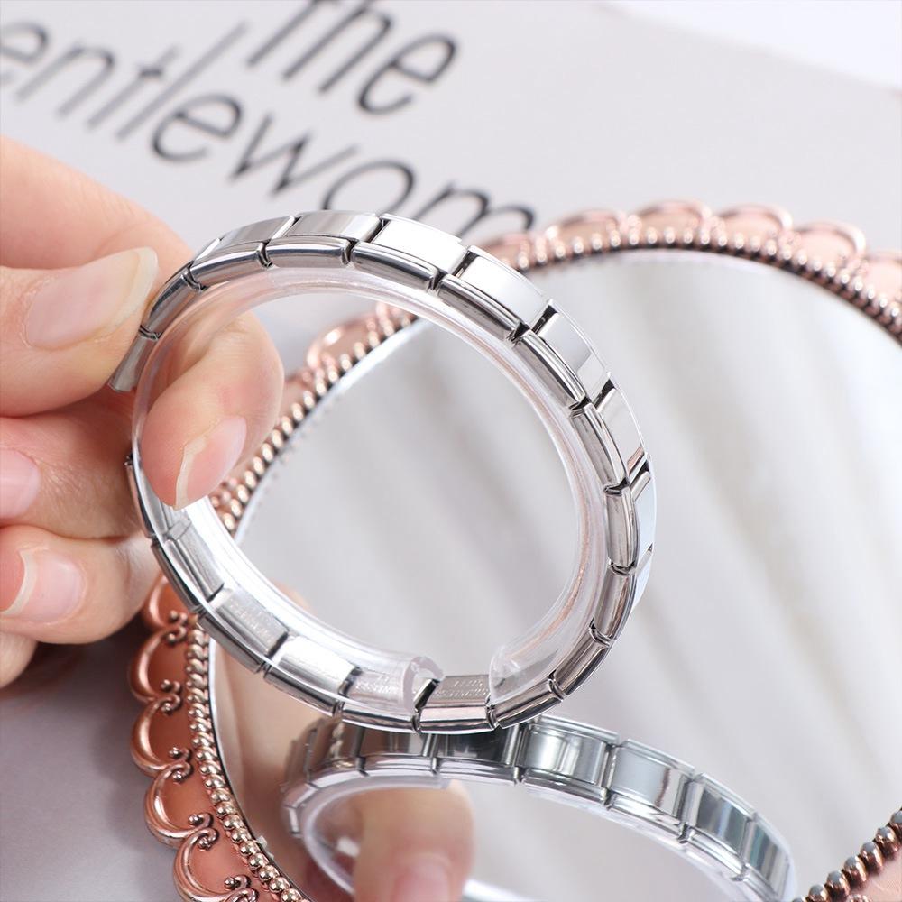 Браслет из нержавеющей стали ручной работы, эластичный мужской браслет-манжета, простой итальянский стартовый браслет с подвеской, лето