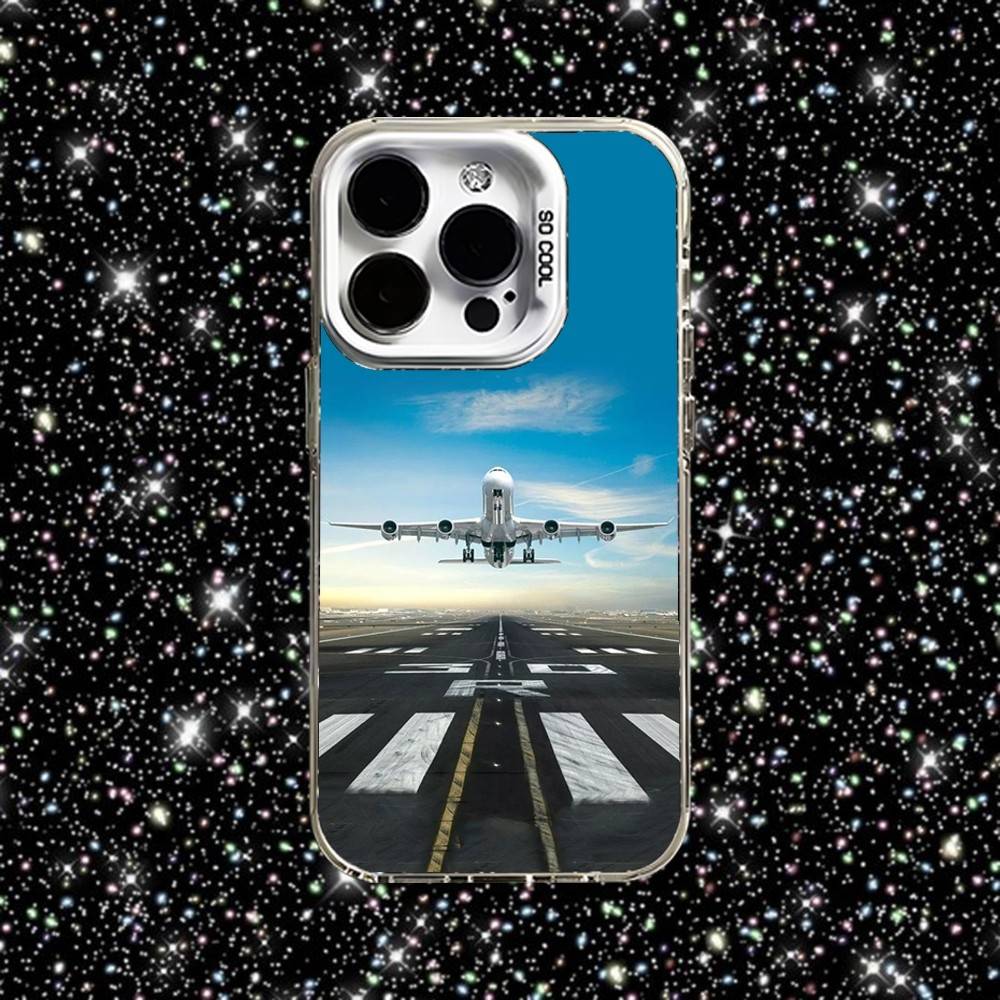 Чехол для телефона с изображением самолета для iPhone 16,15,14,13,12,11,Pro,XS,Max,Plus,Mini,SE Белый Конфетный Матовый Ударопрочный Чехол