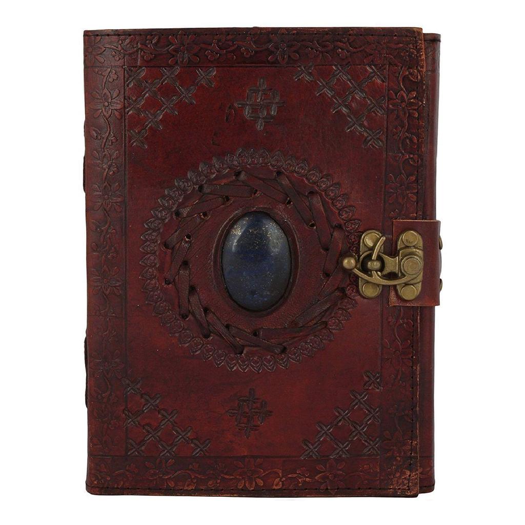 Винтажный кожаный дневник, бумажные дневники ручной работы с металлическим замком для мужчин и женщин, подарок для путешествий (5x7 дюймов, коричневый)