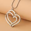 Y2K Minimalist Women's Double Heart Pendant Necklace - Interlocking Heart Design, High-Quality Alloy, Everyday Jewelry Gift for Mom, Girlfriend, Wife