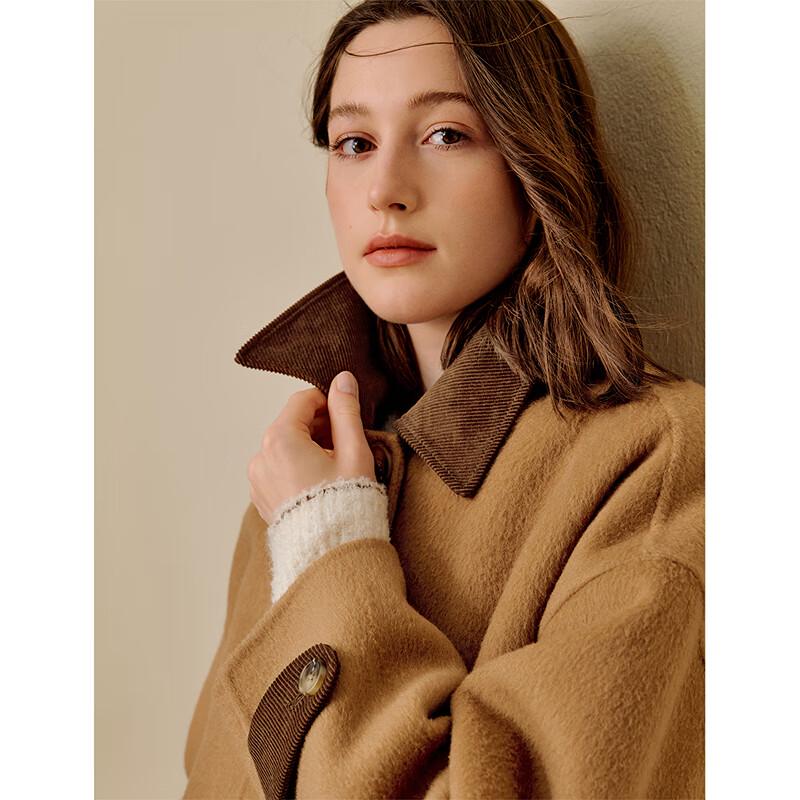 INMAN Женское двустороннее шерстяное пальто из смеси альпаки и шелка