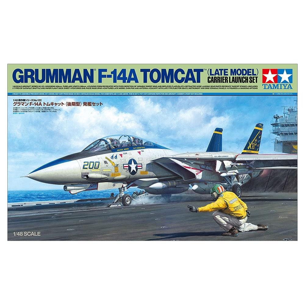 Tamiya 148 Шедевр Серии № 122 Grumman F-14A Tomcat (Поздний тип) Пластиковая модель набора для запуска 61122