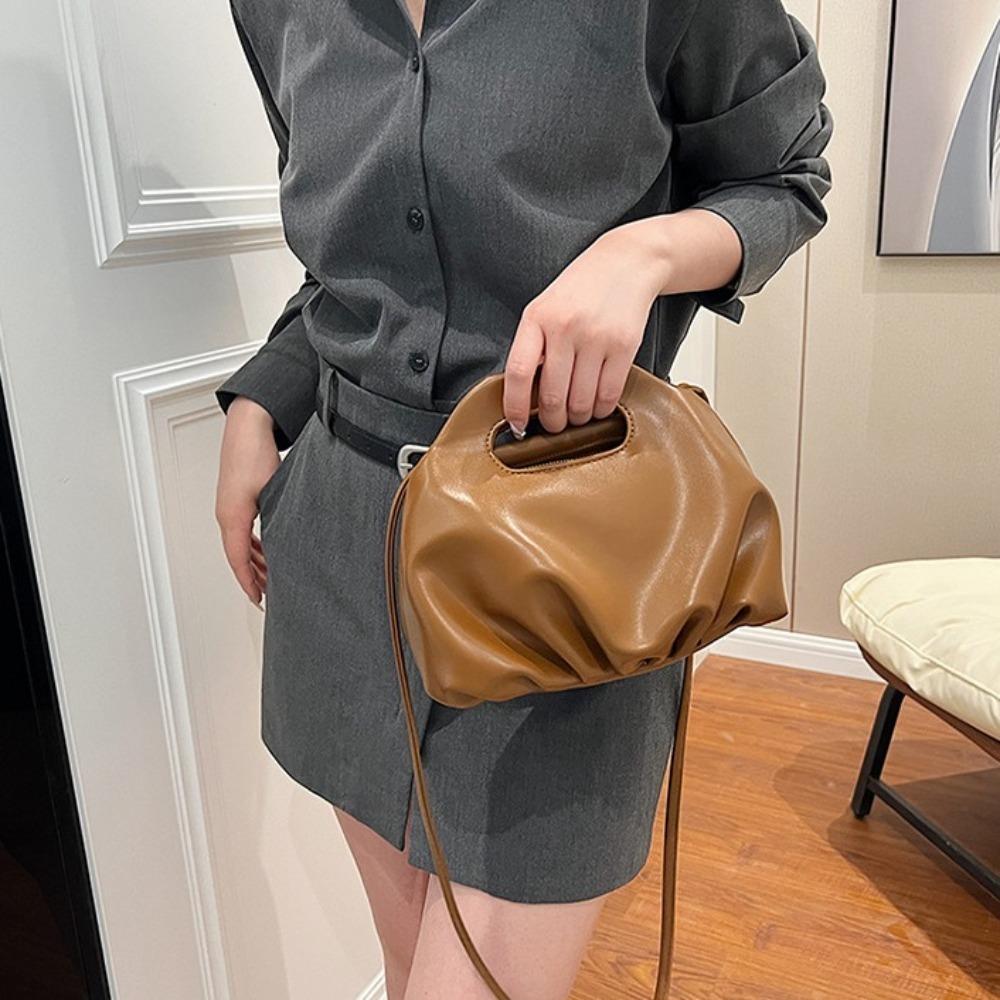 Корейский стиль Облако Сумка Сумка через плечо Пельмени Сумка-тоут Простая плиссированная женская сумка