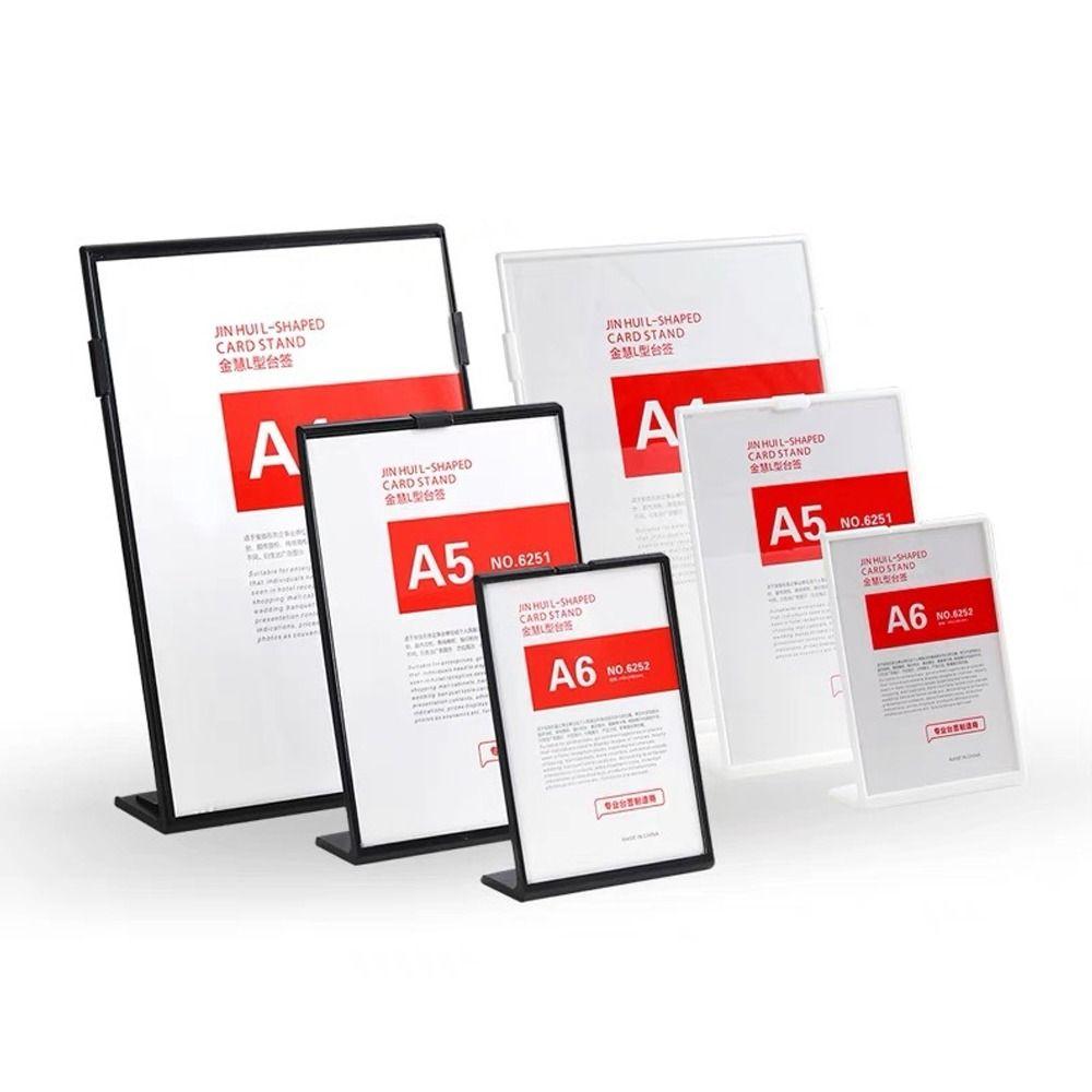 Plastic Menu Display Stand Anti Drop Vertical Table Card Acrylic Sign Holders Picture Photo Ad