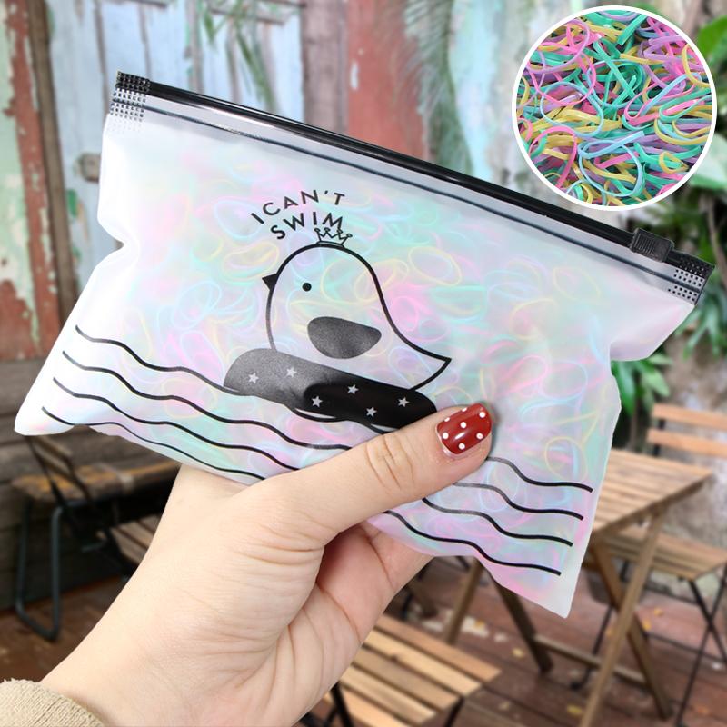 1000 шт./упак. Милые одноразовые эластичные резинки для волос для девочек, держатель для хвостика, резинка, детские аксессуары для волос