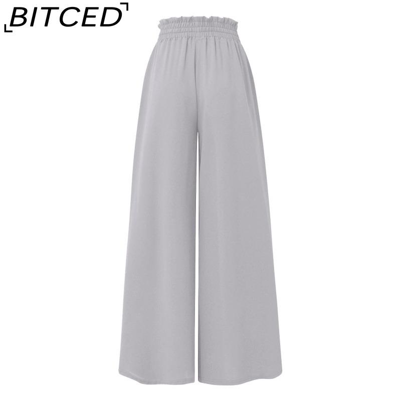 BITCED Women's Fashion Casual Solid Color Print Pants & Capris