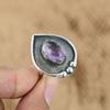 День матери Сделка Серебро 925 пробы Африканский аметист Драгоценный камень Арт-деко Новое кольцо Ювелирные изделия
