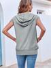 Women's Sleeveless Zip Up Hoodie Vest Loose Drawstring Lightweight Jacket with Pockets