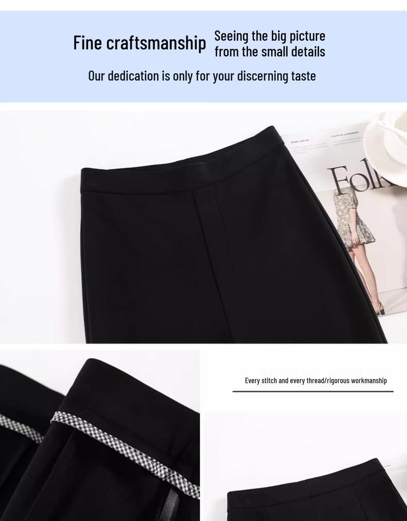 2024 Women's High-Waisted Elastic Slim Fit Black Flared Pants