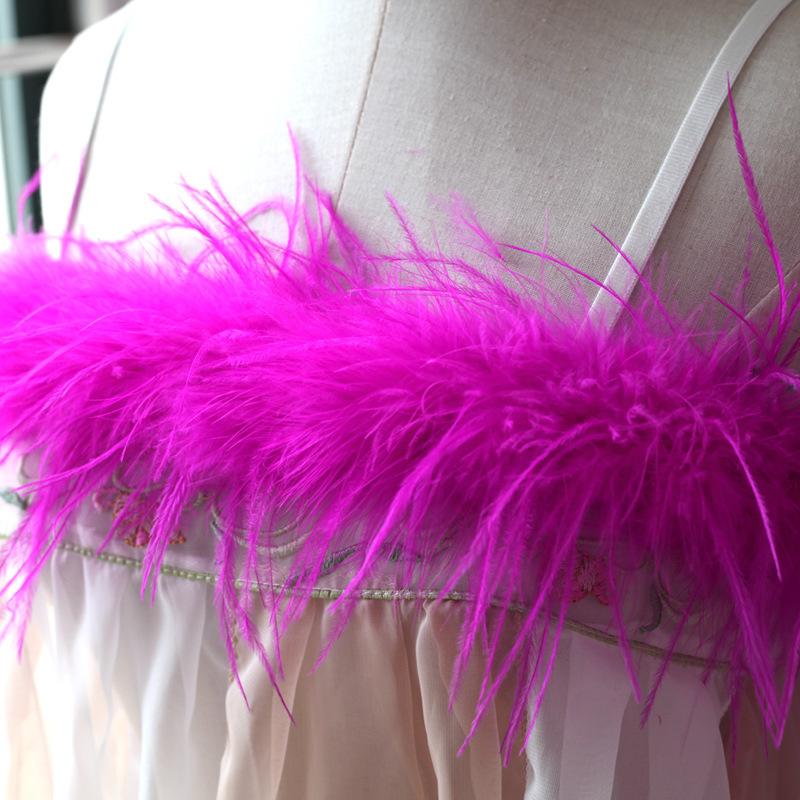 Special Offer White Black Ostrich Feather Top Latin Dance Clothes Pajamas Nightgown Diy Decorative Clothing Accessories