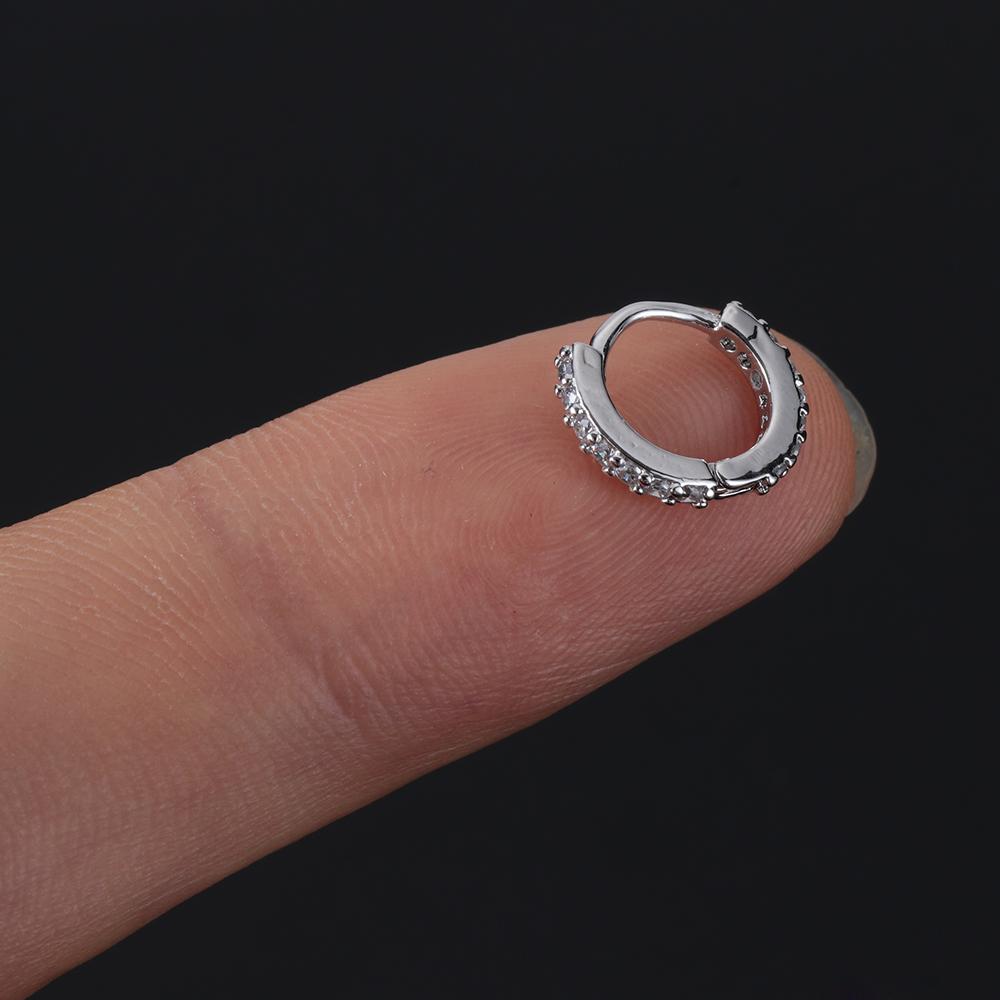Conch Snug Helix Cartilage Tragus CZ Ear Piercing Body Jewelry Huggie Hoop Earring Nose Ring