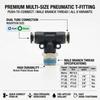 4-6mm Tube Quick Fitting Tee Male Threaded Port Push To Connect Fitting  Industrial Piping